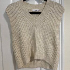 Mango Polo-Style Sleeveless Sweater Vest, NWOT S